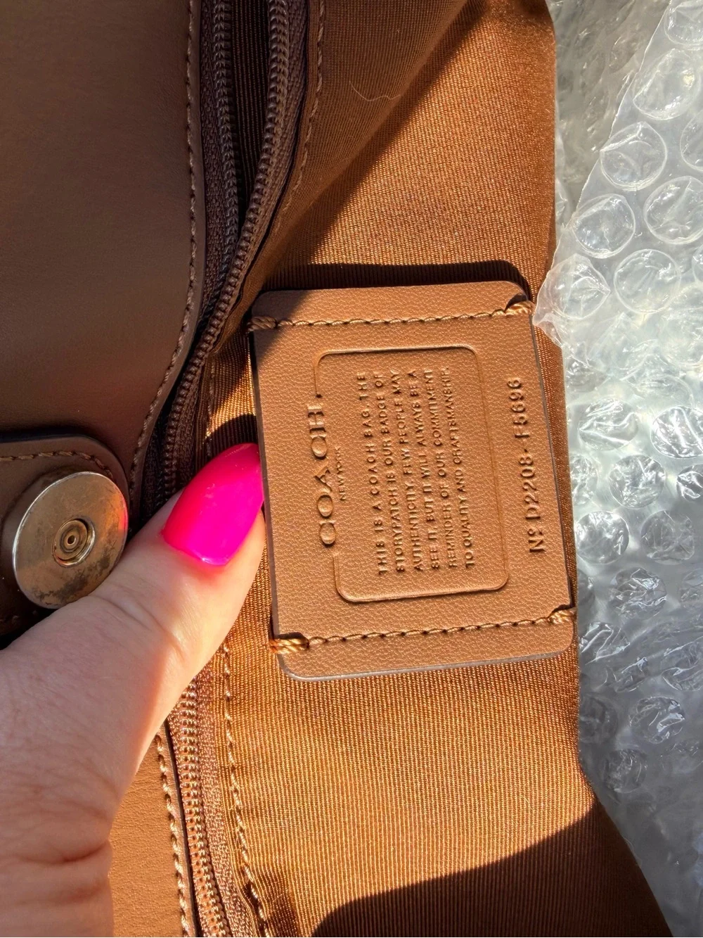 Coach City Tote Brown Signature Canvas Leather Shoulder Bag F58292 Dust Bag